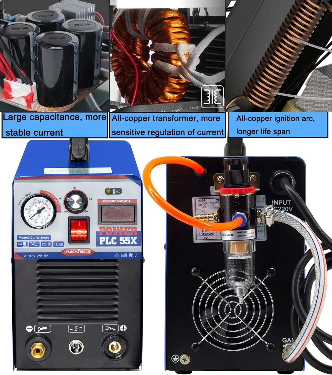 Режущий станок plassimon CUT55 IGBT CNC плазменный резак сварочный Inverter HF воздушная резка 12