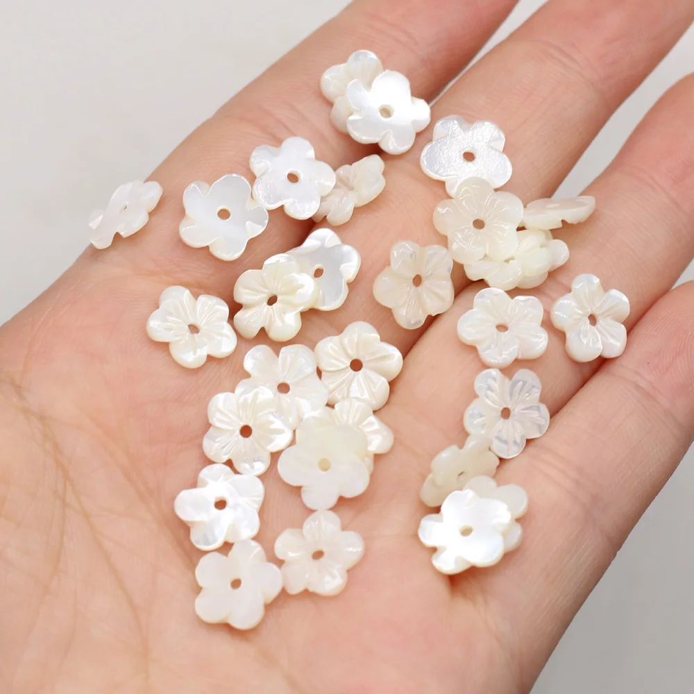 

5Pcs Flower Shape Natural Freshwater White Shell Beads Jewelry Making DIY Charm Necklace Bracelet Accessories 10x10mm