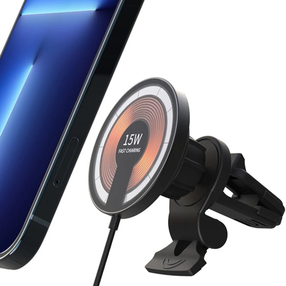 

15W Magnetic Car Charger Mount Adsorbable Phone For iPhone 13 12 Pro Max Mini adsorption Fast Wireless Charging Holder