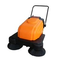 red driving type push button panel scrubber floor cleaning equipment high power motor street industrial sweeper