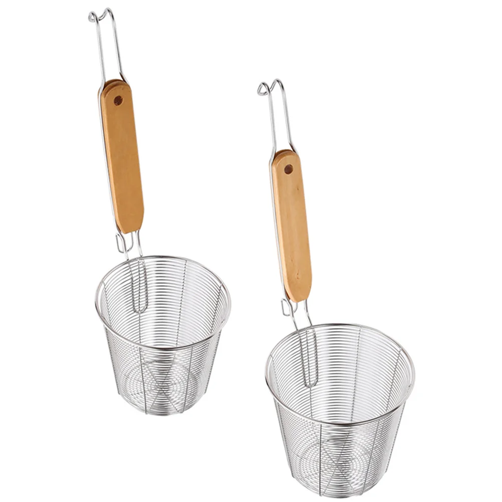 

2 Pcs Stainless Steel Colander Mesh Strainer Household Food Spoon Filtering Ladle Ergonomic Pasta