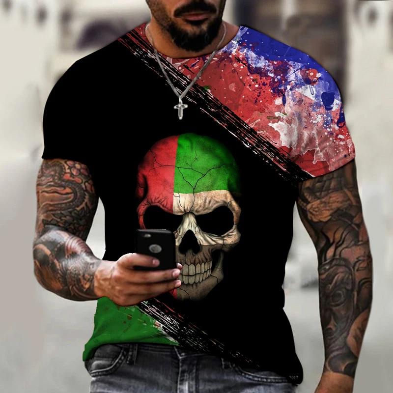 Футболка мужская и женская из лайкры полиэстера оверсайз топ с 3D-принтом головы