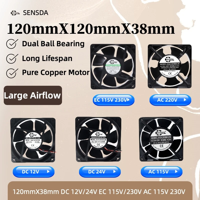 SXDOOL 120 мм X 38 AC 110 В 220 EC 115 в 230 постоянного тока 12 24 шкафы инвертор сервера