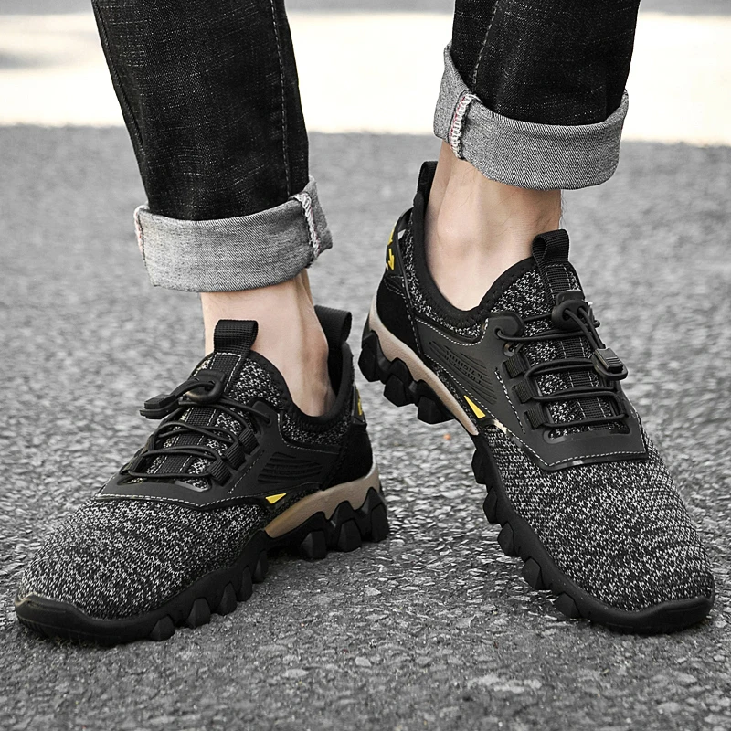 High Quality Men Hiking Shoes Breathable Soft Sneakers Male Sport Shoes Outdoor Rubber Camping Moutain Trekking Travel Mens Shoe