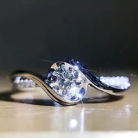 new super flash rhinestone wedding band rings for women jewelry classic engagement ring cubic zircon women fashion versatile