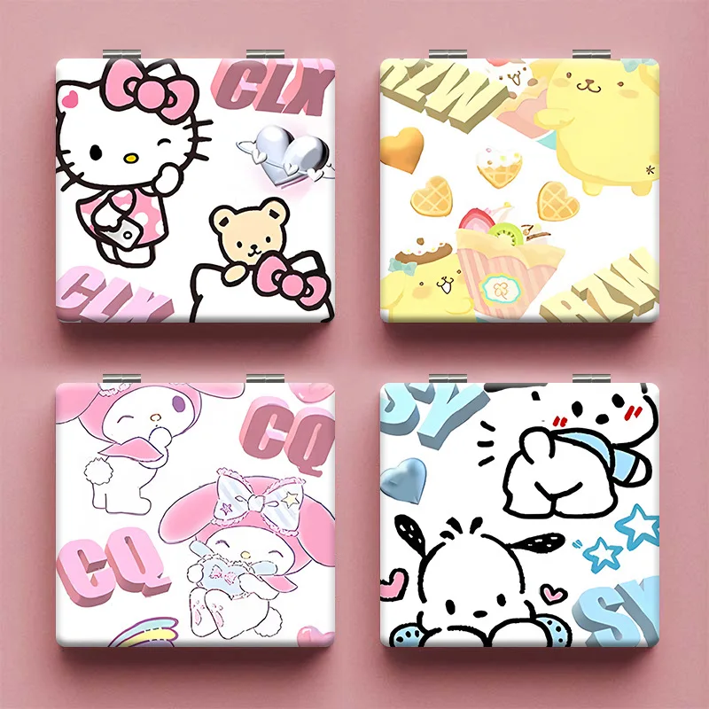 

Hello Kitty Sanrio Anime Graffiti Style Mirror My Melody Portable Beauty Friends Girls Gifts Double Sided Mirror Kawaii Convince