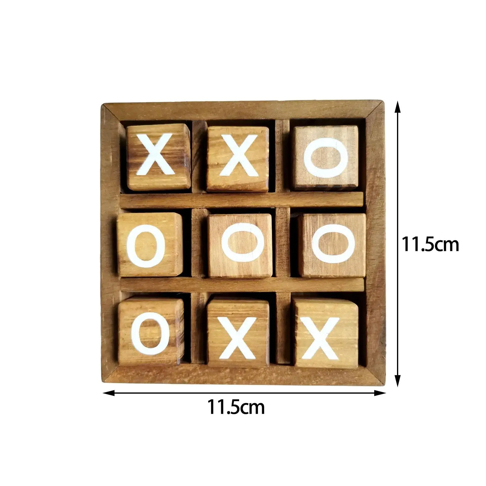 

Wooden Tic TAC Toe Game Strategy Board Games Fun Indoor Brain Teaser Travel for Adults Living Room Family