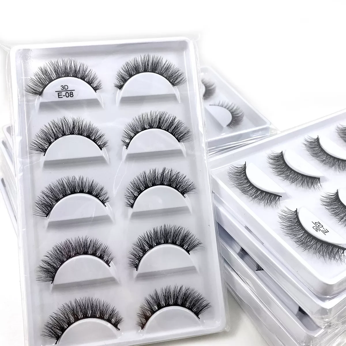 

NEW2023 bulk 2/5/10/50/100 boxes mink eyelashes 5 pairs natural long false eyelash 3d lash book fluffy cilio faux cils H13 New