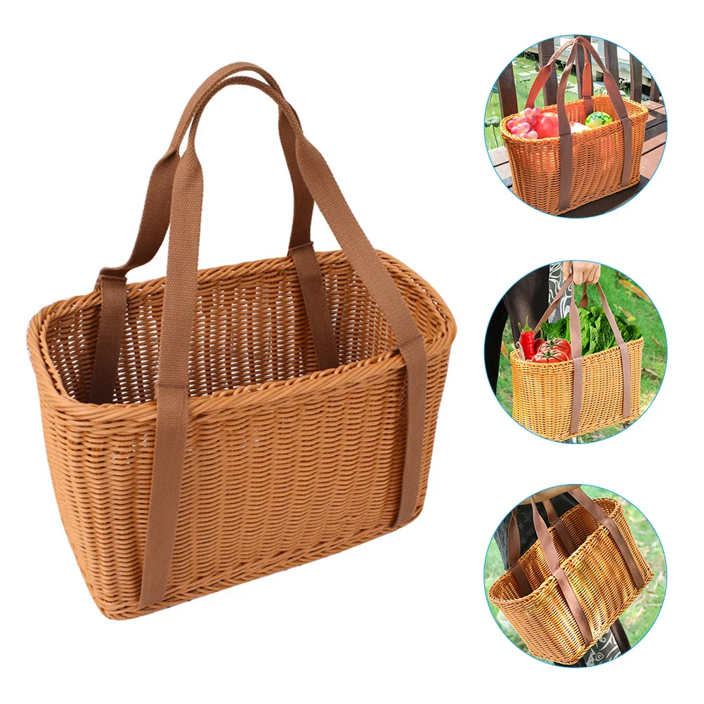 

Seagrass Makeup Organizer Hand Basket Floral Tote Bags Women Delicate Container