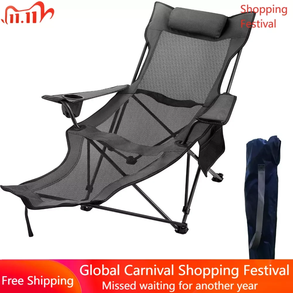 

Складной стул для кемпинга, 330 фунтов, с подставкой для ног