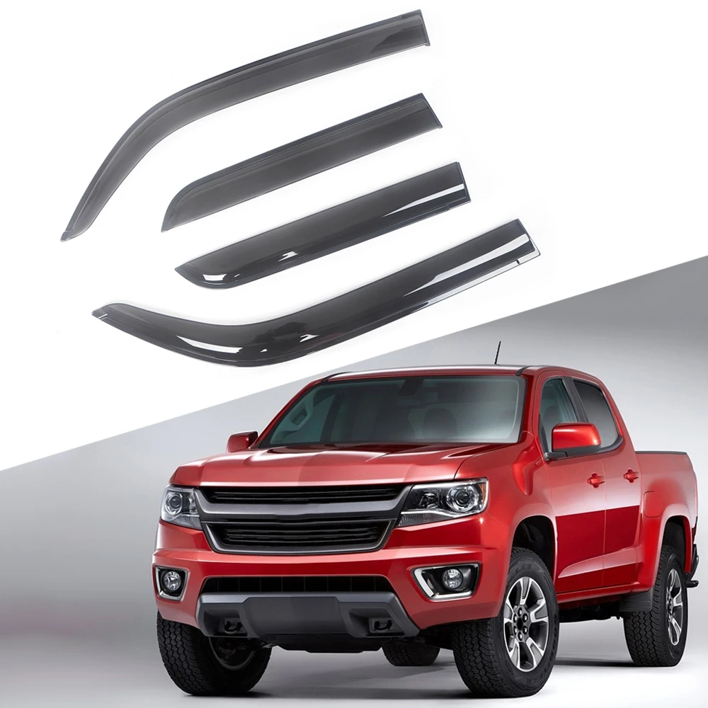 

For Chevrolet Colorado 2004-2021 Auto Black Tinted Car Side Window Visor Guard Vent Awnings Shelters Rain Guard Door Ventvisor