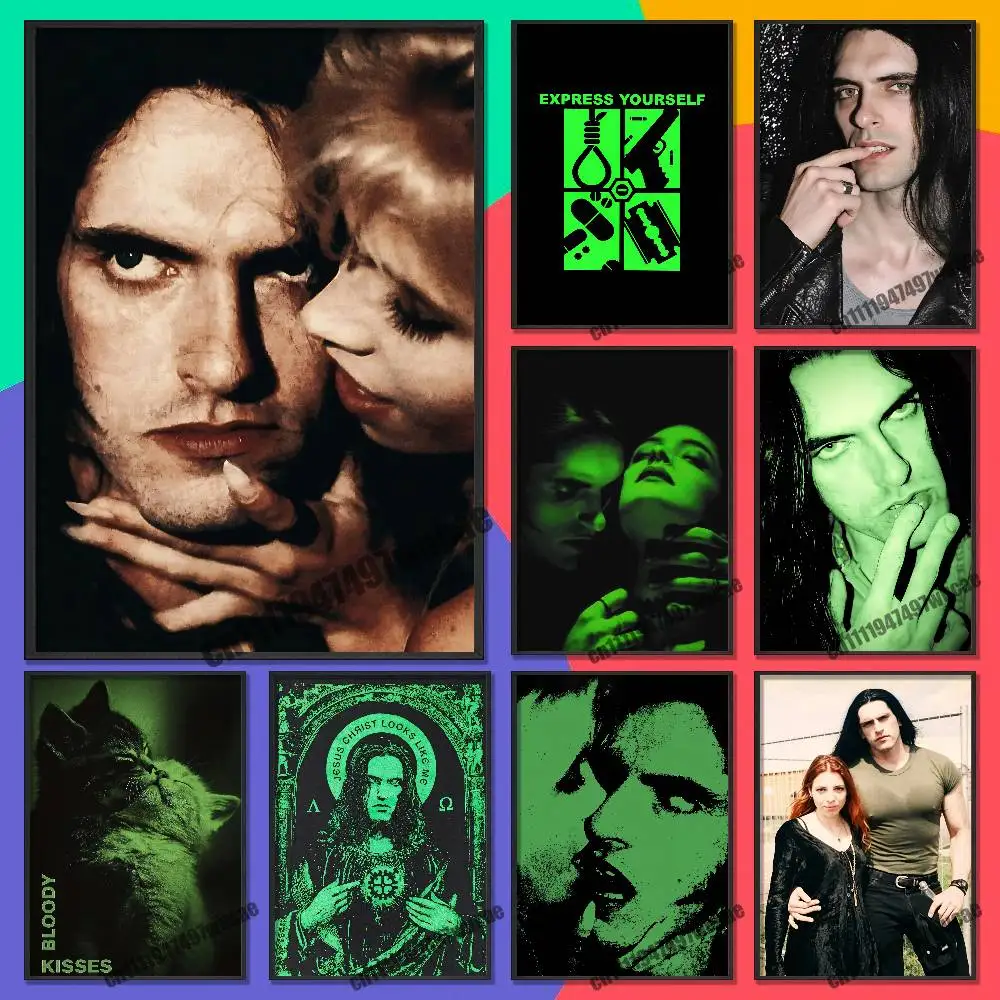 Фото Самоклеящаяся наклейка-плакат с обложкой альбома P-Peter Steele T-Type O Negative Bloody Kisses для домашнего декора, на заказ №1