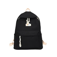 canvas backpacks for women 100 cotton school bags for teenage girls solid black satchels green leisure or travel bags