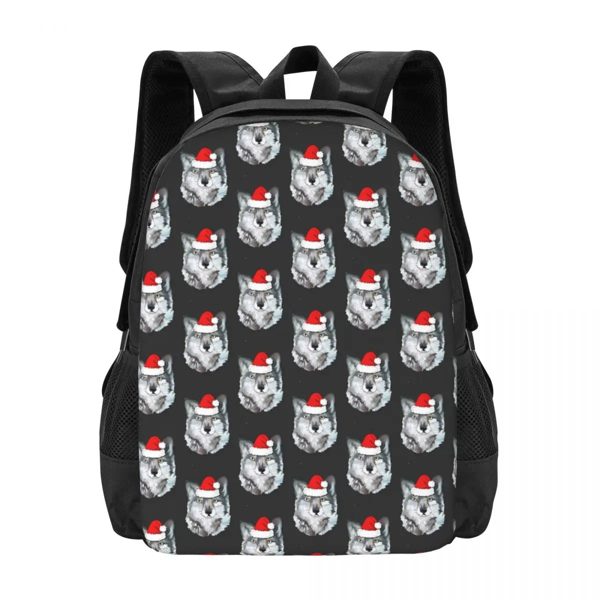 

Рюкзак с изображением рождественского волка унисекс, легкий школьный ранец с забавным принтом животных, цветные повседневные ранцы для старших классов