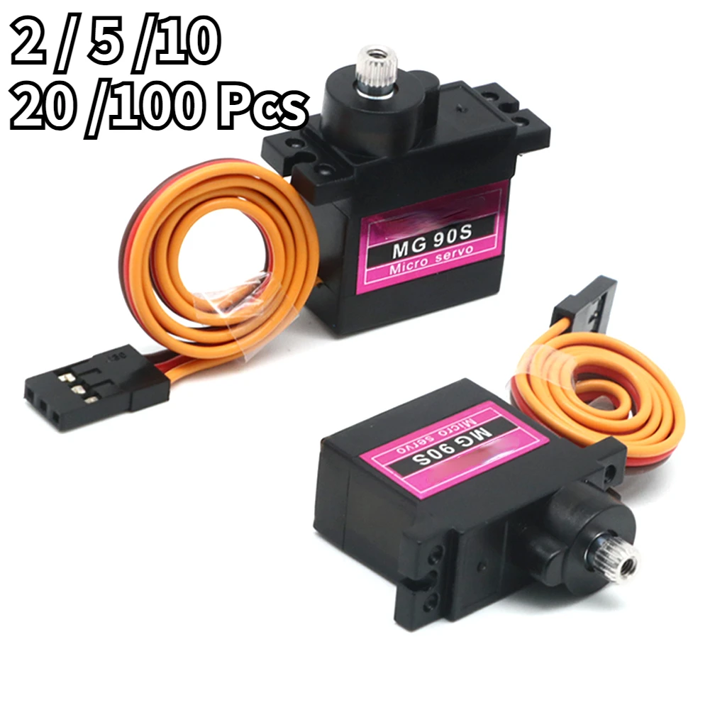 Сервопривод MG90S 9g, металлическая шестерня, улучшенная версия для радиоуправляемого вертолета, самолета, лодки, автомобиля MG90 9G Trex 20/100 Rc Robot, 2/5/10/450 шт.