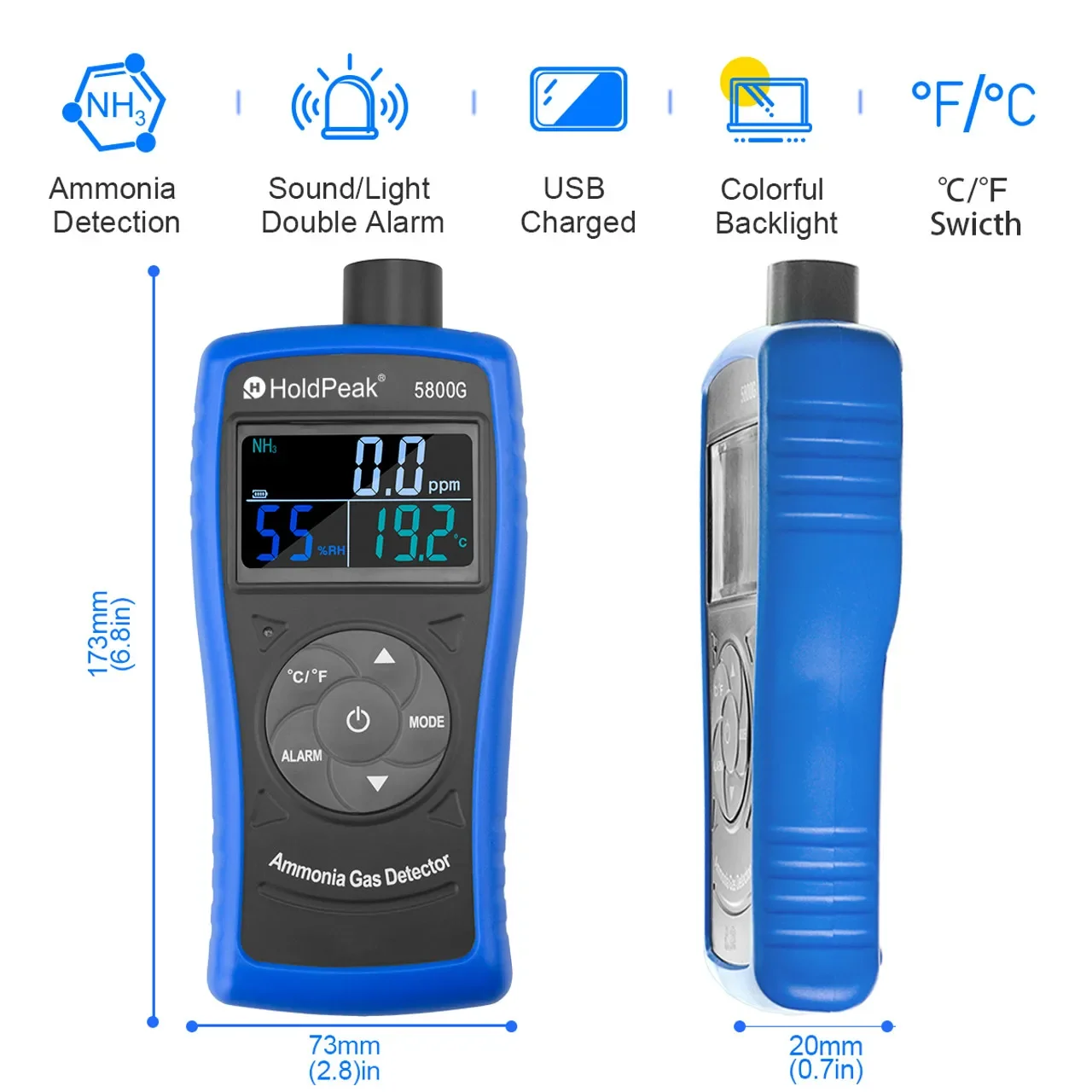 HOLDPEAK HP-5800G цифровой ЖК-детектор газа тестер монитор 0 ~ 100 PPM детектор утечки
