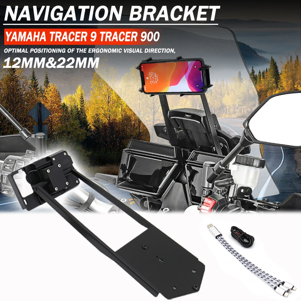 

For Yamaha TRACER 900 TRACER 9 GT Navigation Bracket Motorcycle Parts GPS Phone USB Charger Holder Mount Stand Tracer 900 2021