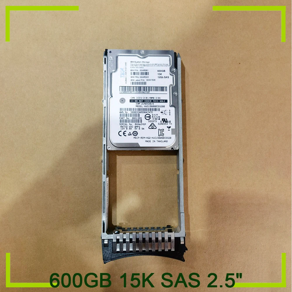 

For IBM Hard Disk V7000 G2 600GB 15K SAS 2.5" 12GB 00AR323 00AR391