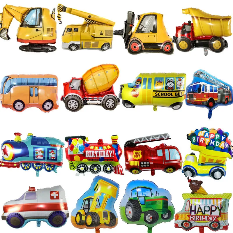 

1pcs Farm Tractor Bulldozer Foil Balloons Ice Cream Car Helium Balloon Baby Shower Birthday Party Decoration Kids Toy Globos