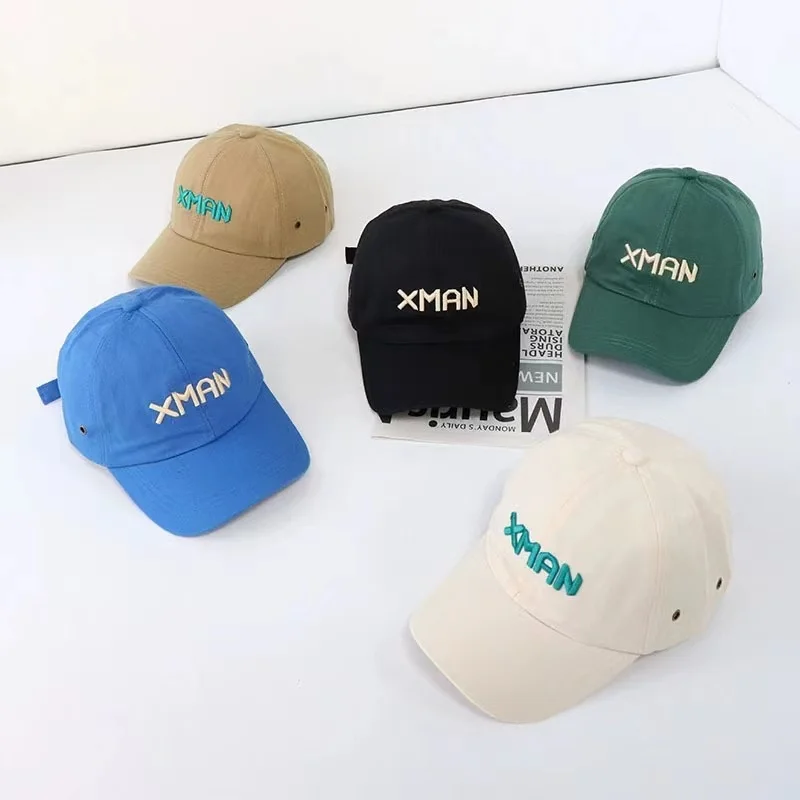 

Children's Baseball cap circumference 48-55cm girls' boys' sun hat X-MAN letter embroidered sports hat dome sun hat