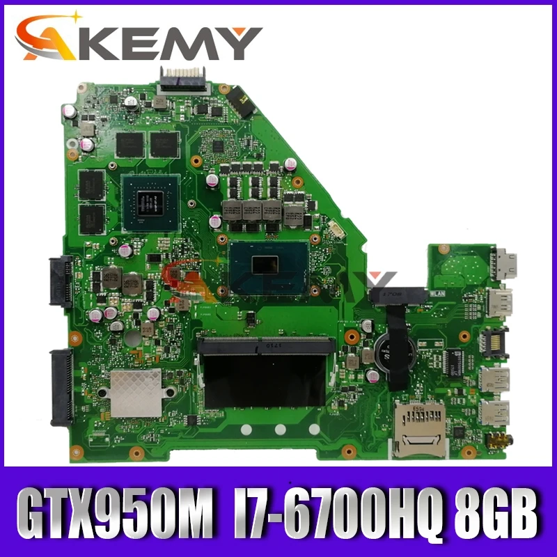 

Новинка! Материнская плата X550VX для ноутбука Asus X550VX X550VXK X550VQ, материнская плата GTX 950M I7-6700HQ 8 Гб