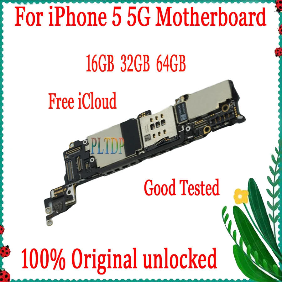 

Original Unlocked Mainboard For IPhone 5 5G Motherboard 16GB 32GB 64GB For IPhone 5 Logic Board Clean ICloud 100% Tested Working