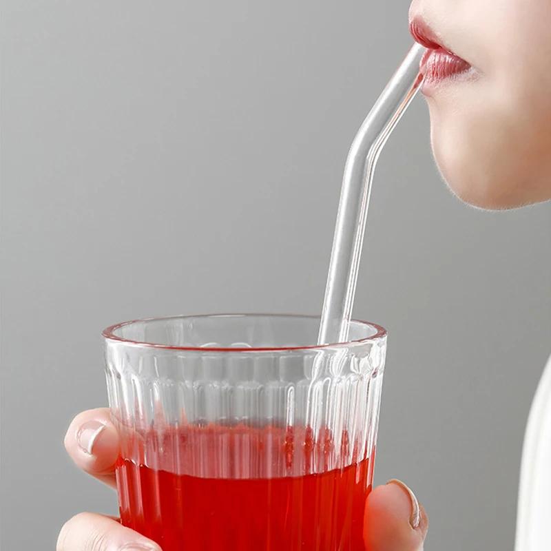 Многоразовые стеклянные соломинки 20 см 8 мм прозрачные для питья сока смузи чая