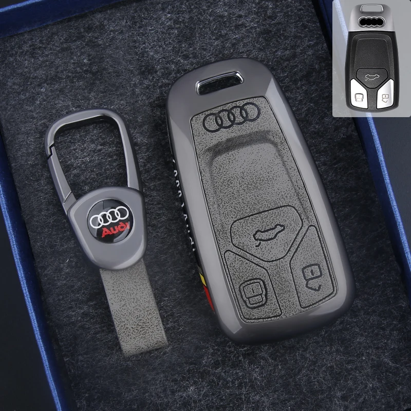 

Кожаный чехол для дистанционного ключа из сплава для Audi A4 B9 A5 A6 8S 8W Q5 Q7 4M S4 S5 S7 TT TTS TFSI RS Аксессуары