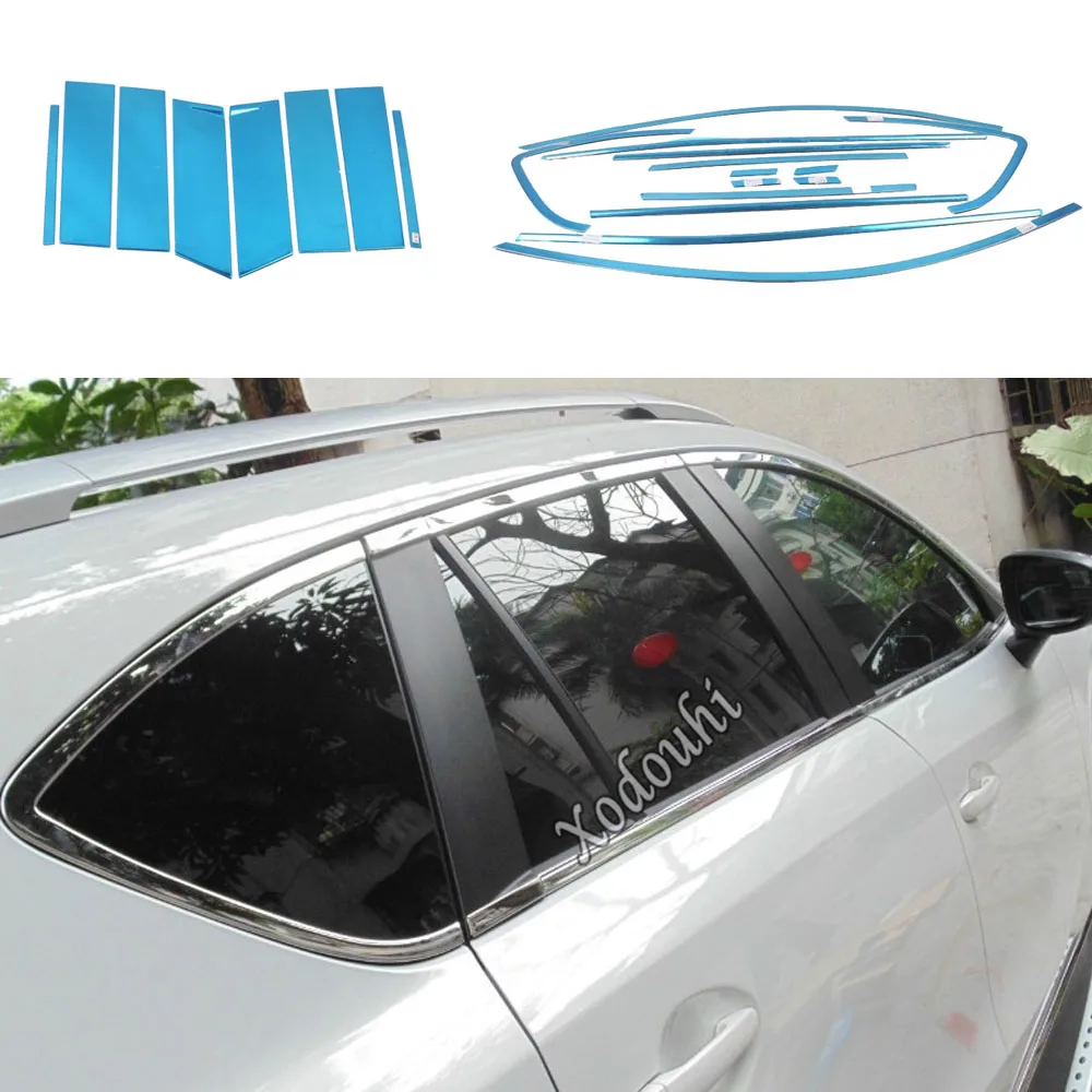 

For Mazda CX-5 CX5 2012 2013 2014 2015 2016 Car Styling Stainless Steel Glass Window Garnish Pillar Middle Column Trim Hoods