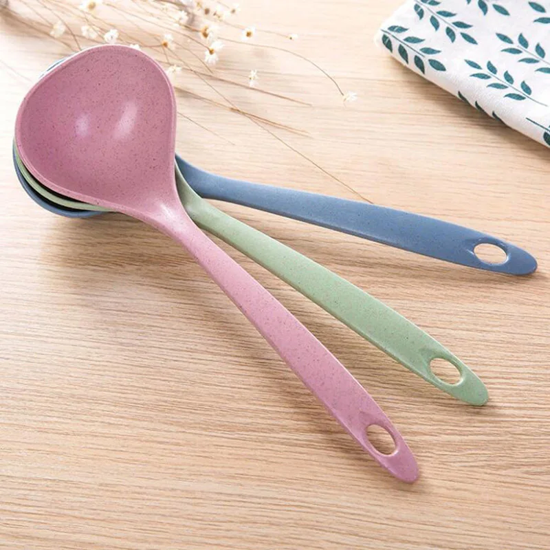 

Multifunction Long Handle Swan Spoon Soup Creative Wheat Straw Tableware Dinnerware Kitchen Tools Scoop
