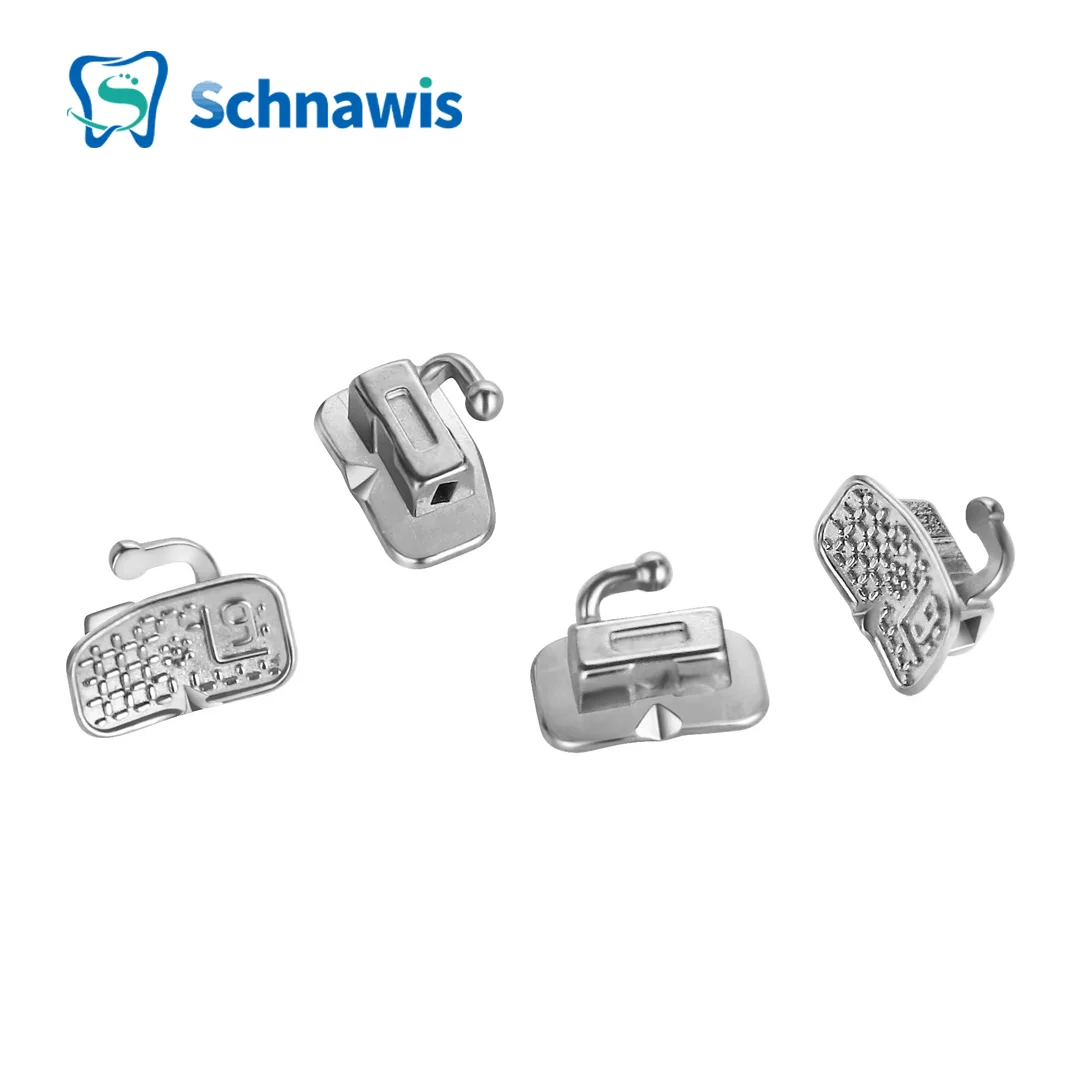 

4pcs Dental Orthodontic Buccal Tube Bondable 1st 2nd Molar Monoblock Non-Convertible Single Tube Roth MBT materials braces teeth