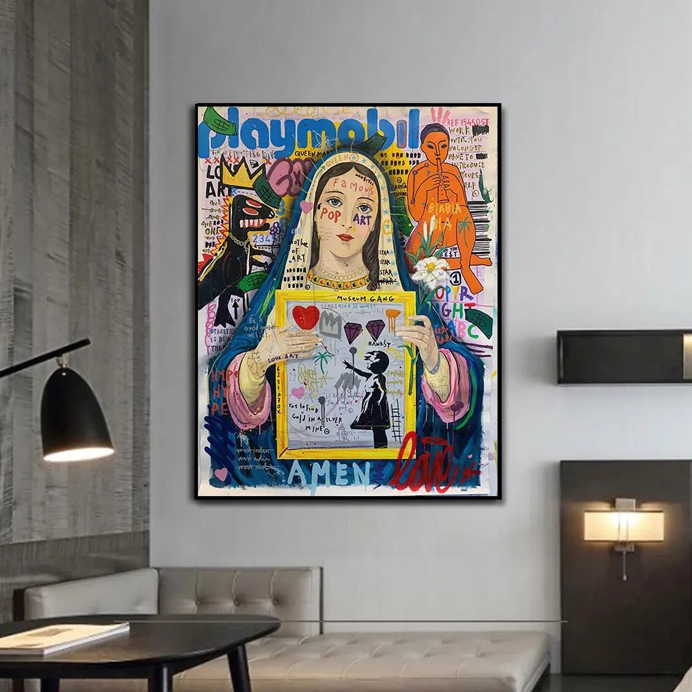 

Banksy Street Graffiti Pop Art Famous Canvas Painnting Poster Print Home Decor Wall Art Picture For Live KIid Room