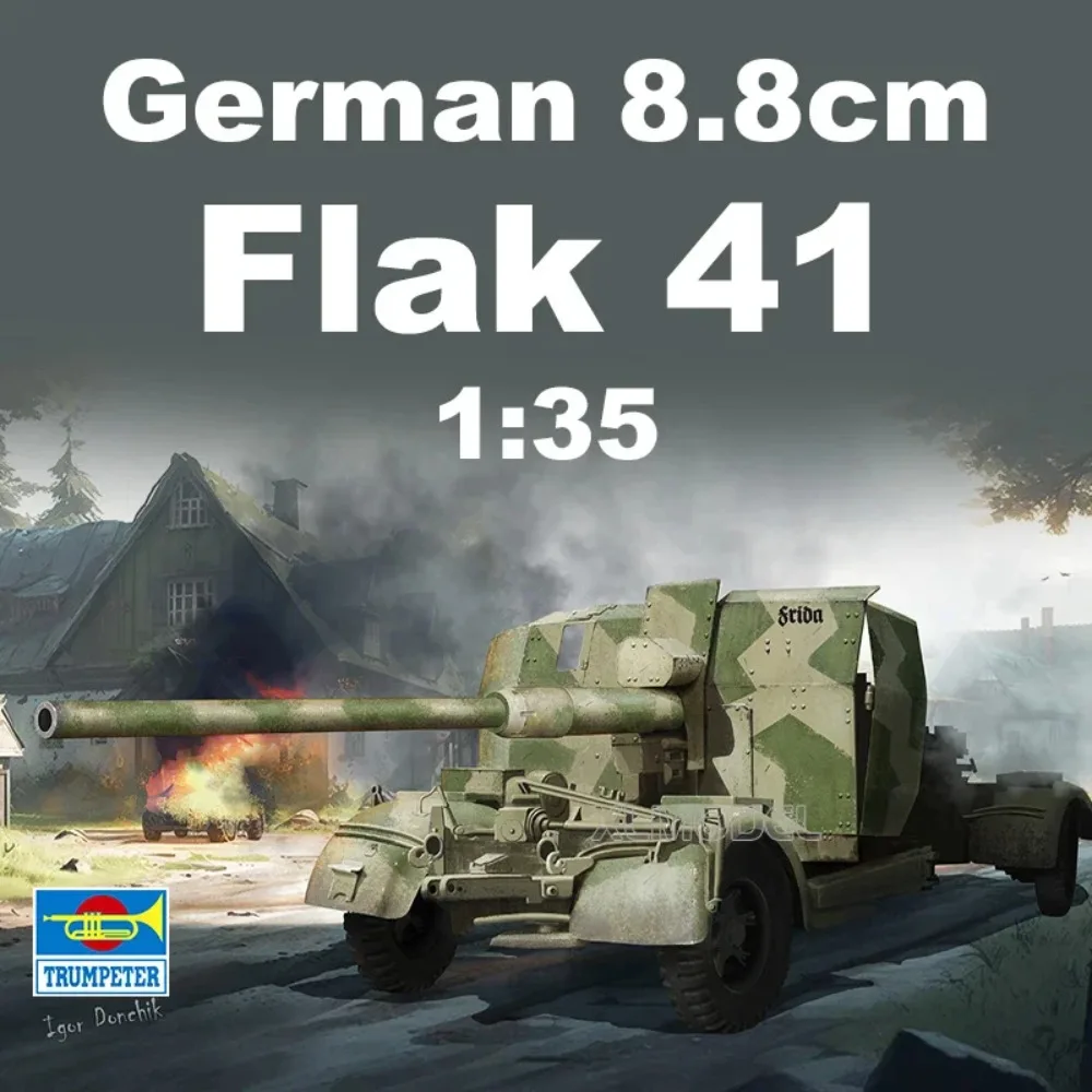Фото Модель Trumpeter 02358 Flak 41 88 мм антивозрастной пистолет из Германии, комплект модели танка 1/35 №2