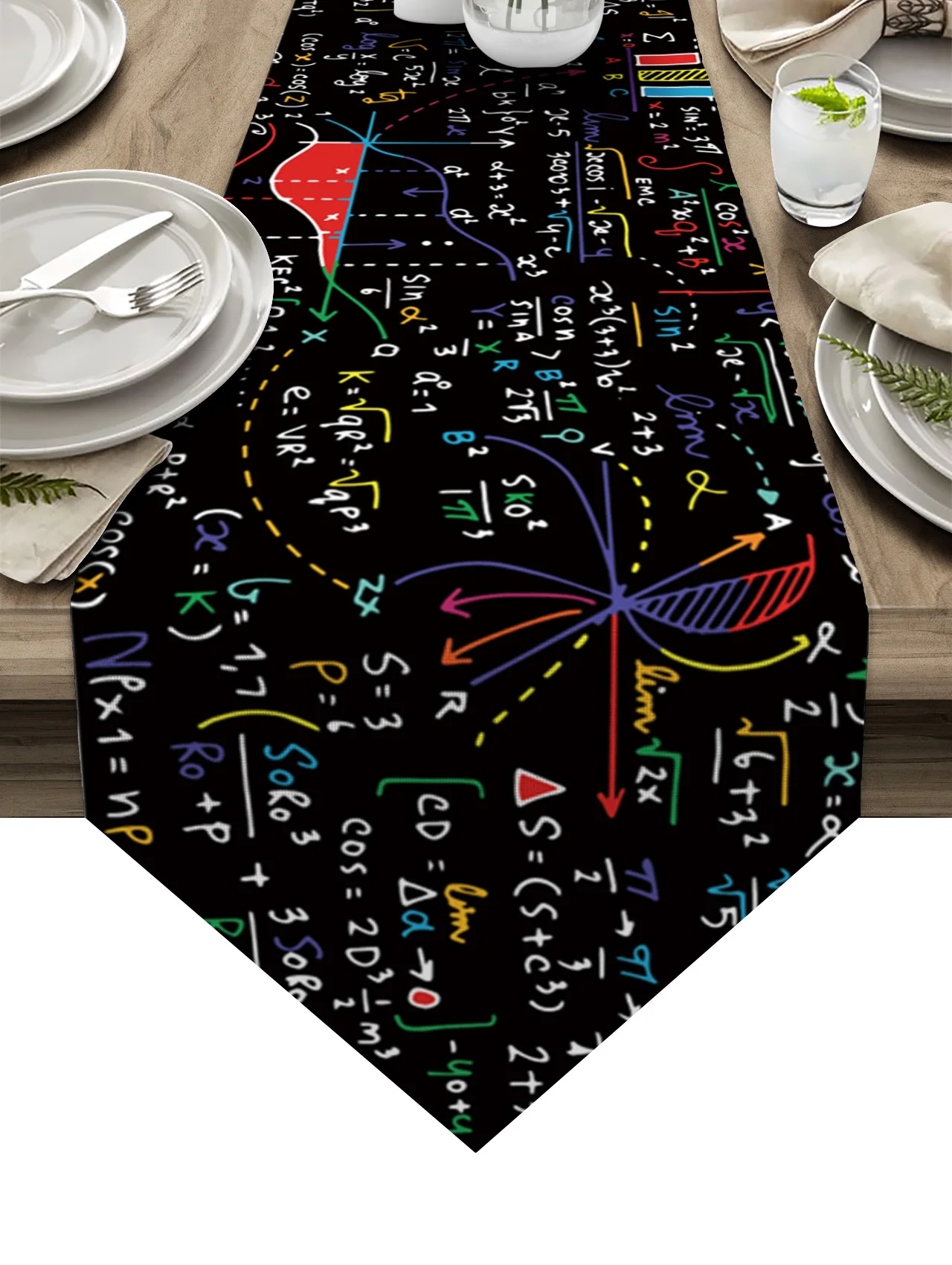 

Современная настольная дорожка с математической формулой, украшение для деревенской свадьбы, скатерть для дома, отеля, вечеринки, кухни, об...