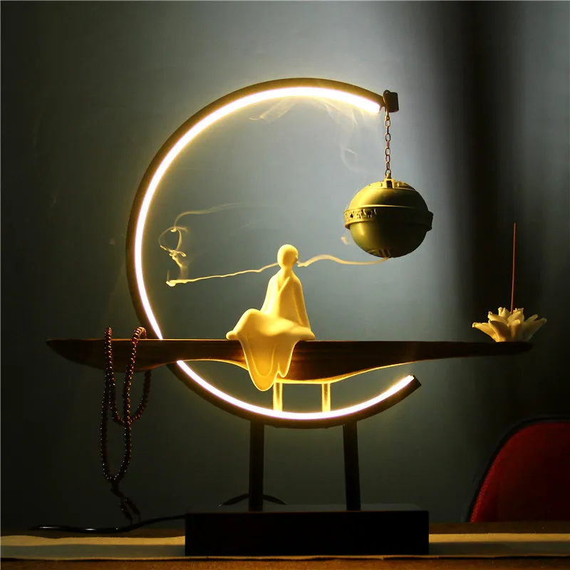 

Backflow Candlee Vessel Brumetherapy Shishaer Statue Buddah Candlee Vessel Smoke Assuaging Modern Encensoir Candlee Vessels