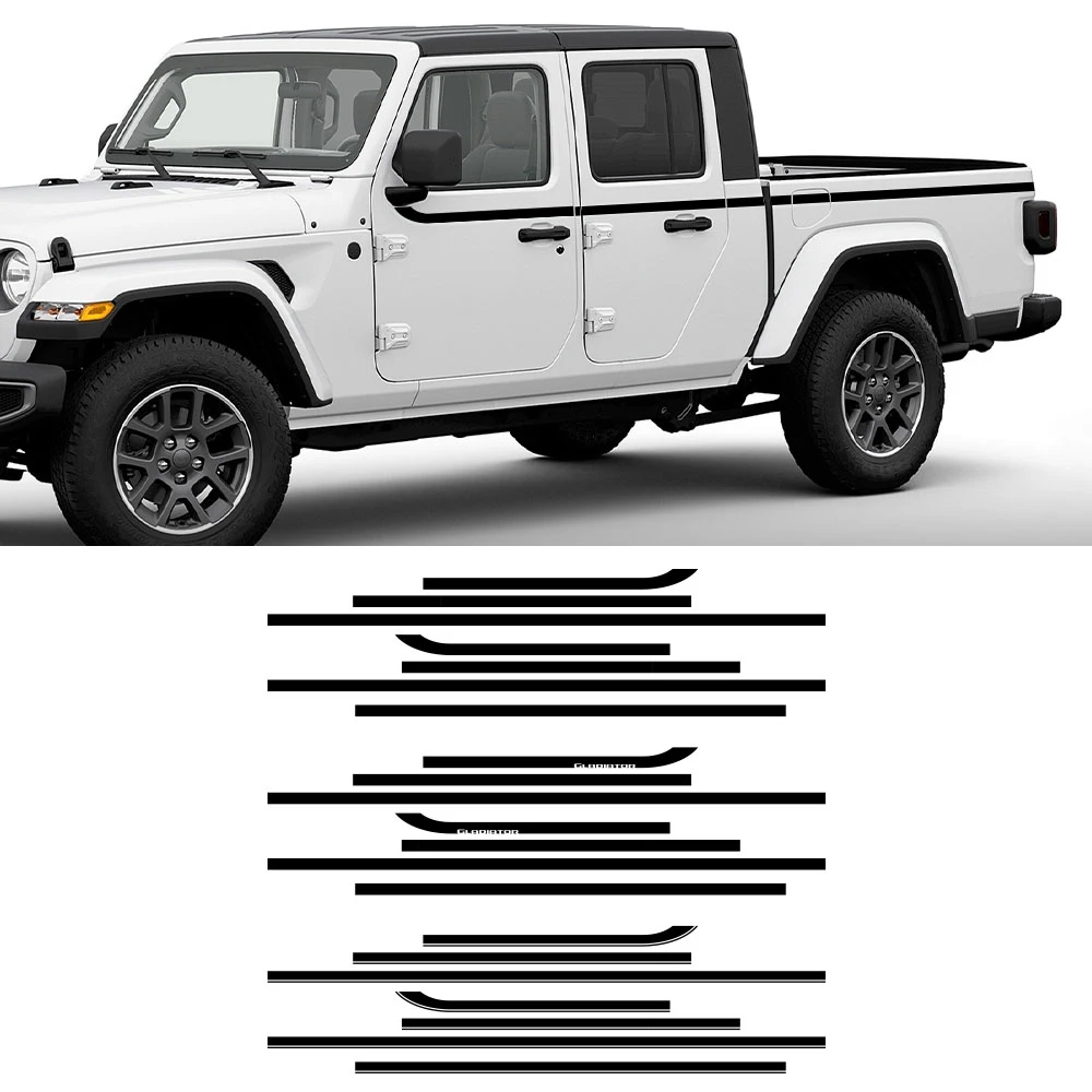 Боковые наклейки для Двери пикапа Jeep Gladiator JT графика грузовика линия талии декоративные виниловая пленка чехлы аксессуары | Отзывы и видеообзор -1005003898088513