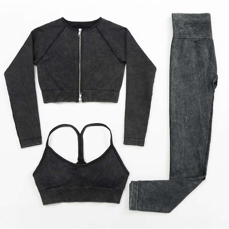 

Фирменный костюм для фитнеса и йоги бренда Juicy для любителей, сезон осень-лето, облегающая быстросохнущая Тонкая Повседневная спортивная одежда, костюмы из трех предметов