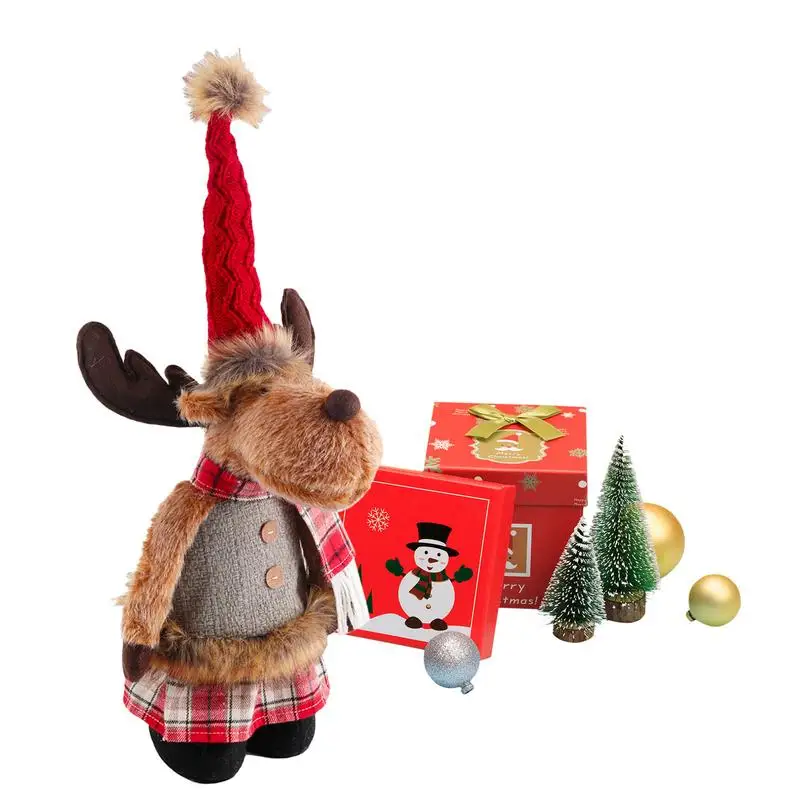 

Christmas Plush Standing Plush Moose With Spring Legs Elk Stuffed For Christmas Decorations Animal Ornament Toy Gift For Kids Bo