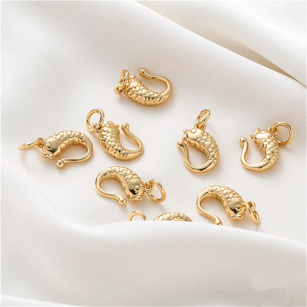 

14K fish-shaped fish hook closing buckle diy accessories chain connecting buckle bracelet necklace hand-made jewelry materials