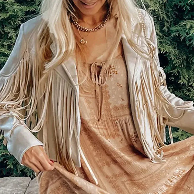 

Новый элегантный женский однотонный Кардиган с длинным рукавом, повседневные пальто с отложным воротником в стиле Харадзюку, модная юбка с бахромой, 2023