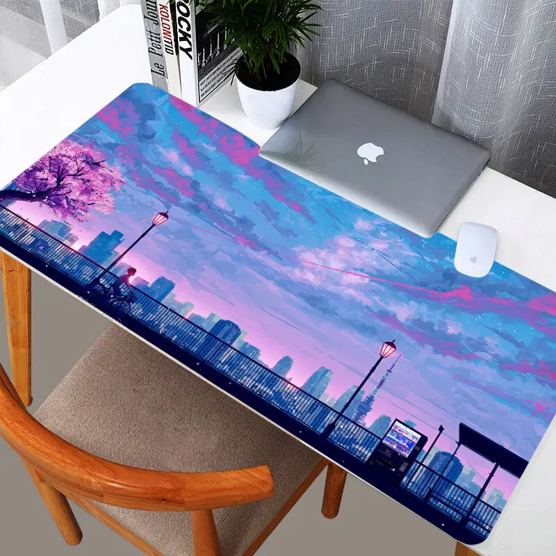 

Розовый Силиконовый коврик с Сейлор Мун пейзаж для мыши, игровой коврик для мыши XL, большая игровая клавиатура, Настольный коврик для ПК, пла...