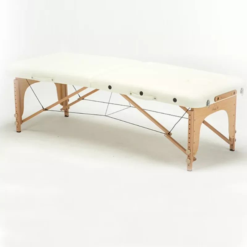 

Регулируемая Складная портативная мебель для салона красоты, спа, тату-салона, буковая деревянная белая кожаная мебель для внутреннего дво...