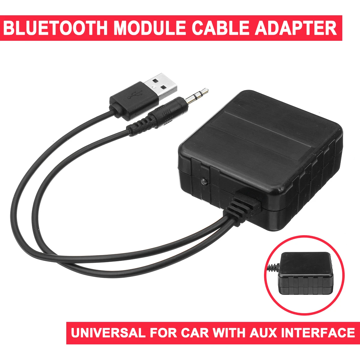 

3.5mm Car bluetooth Module AUX Input Audio Cable Adapter Universal USB AUX Music Player Adapter