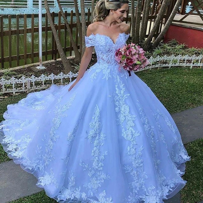 

ANGELSBRIDEP Off Shoulder Wedding Dress Lace Appliques Bridal Gowns Sweetheart Ball Gown Beaded Princess Vestido De Noiva HOT