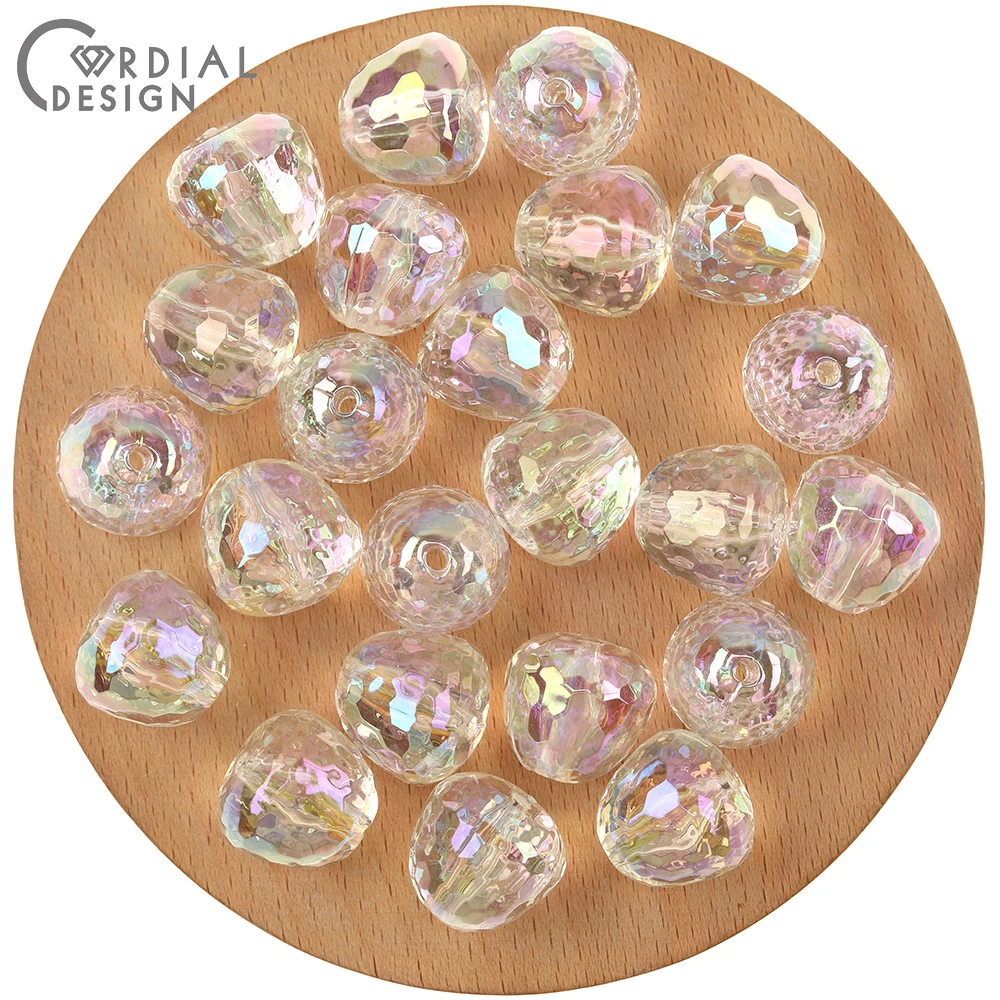 

Cordial Design 200Pcs 14*15MM Hand Made/Necklace Making/Aurora Effect/Acrylic Beads/Oval Shape/Jewelry Findings & Components