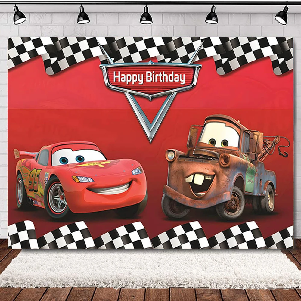 

Автомобили Молния Маккуин Велосипедные гонки Тема День рождения Украшение Фотография Фон Пользовательский реквизит Baby Shower Подарки для мальчиков