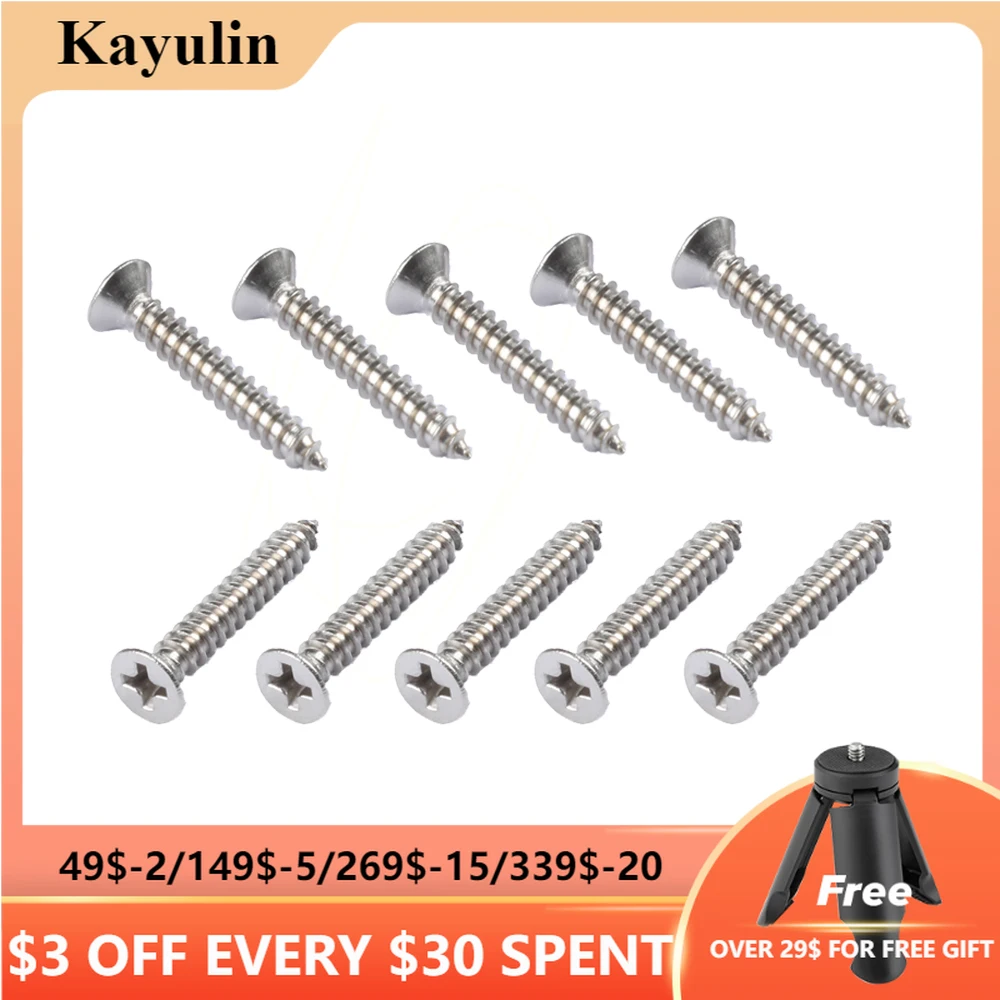 

Kayulin M4x25mm Countersunk Cross Recessed Truss Head Machine screws Flat heads Tip tail self tapping screw 25mm Length