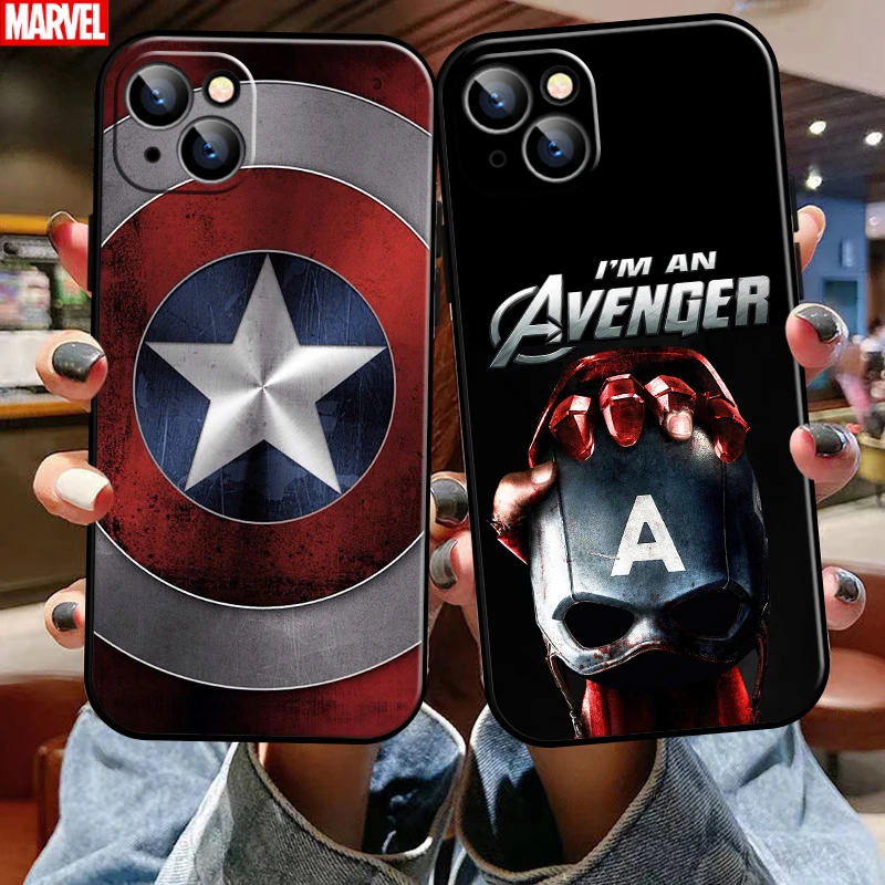 

Avengers Captain America For Apple iPhone 13 12 11 Pro Mini X XR XS Max SE 6 6S 7 8 Plus Phone Case Carcasa Liquid Silicon