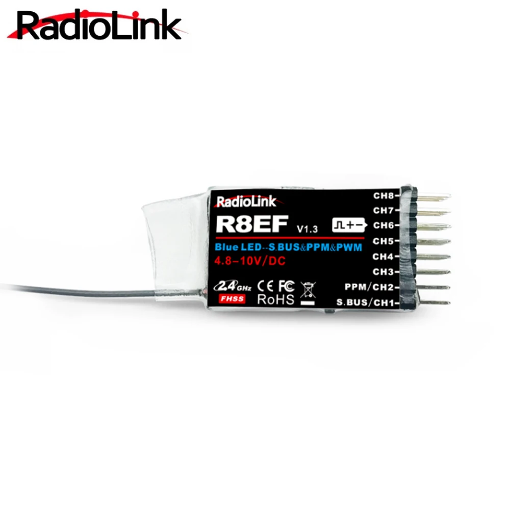 Радиочастотный приемник R8EF 2,4 ГГц 8 каналов V1.5 Поддержка S-Bus/PPM/PWM сигнала для 8CH T8FB T8S передатчик Радиоуправляемый автомобиль Лодка Дрон