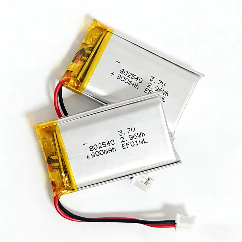 Фото Литий-полимерный аккумулятор 802540 3.7V 800mAh 2.9Wh, перезаряжаемые литиевые батареи Lipo с разъемом PH2.0 для атомайзера, дефростера, рекордера, смарт-устройств №4